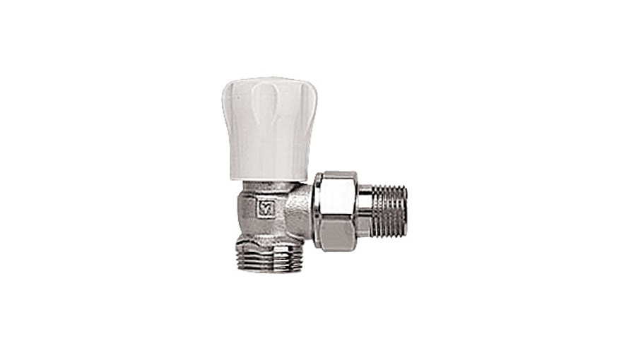Image of Herz 1/2" sarok radiátorszelep (3/4" euk. csatlakozással)