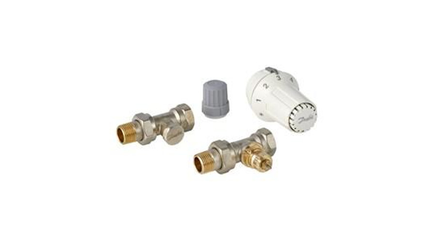 Image of Danfoss szelepszett egyenes 1/2" O gyűrűs hollandival, RAS-C KLIKK termofejjel