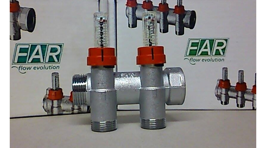 Image of FAR Áramlásmérős Osztó gyűjtő 2 körös, 1"-3/4"