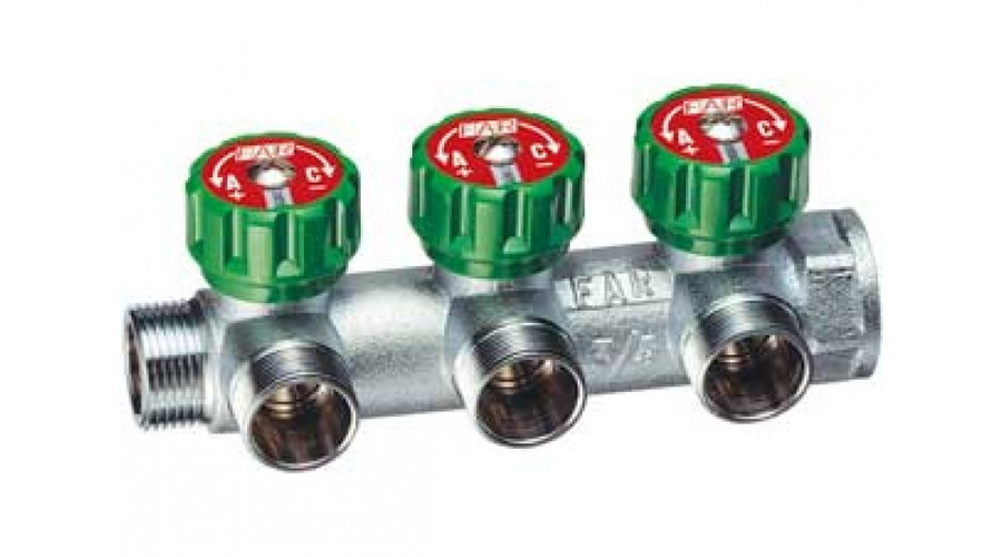 Image of FAR Szelepes Osztó gyűjtő 3 körös, 1"-3/4"