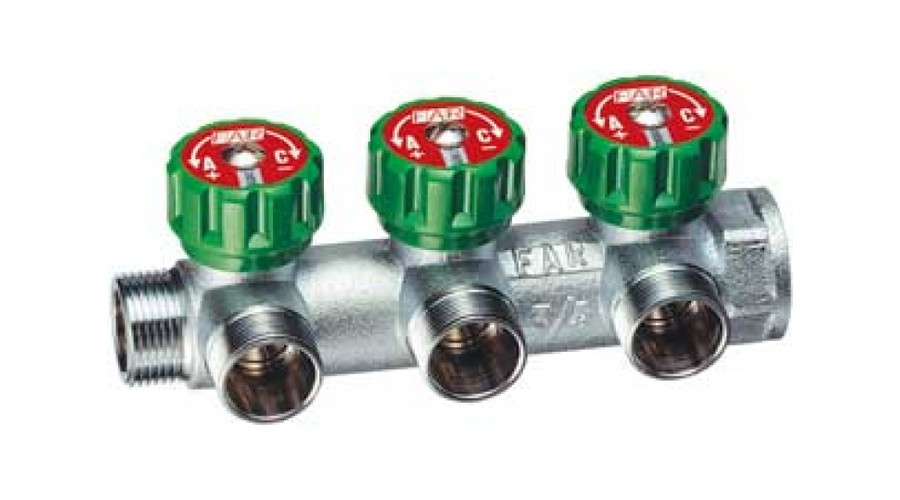 Image of FAR Szelepes Osztó gyűjtő 3 körös, 1"-3/4"