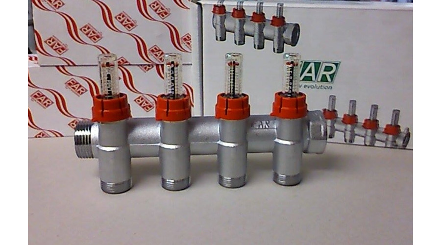 Image of FAR Áramlásmérős Osztó gyűjtő 4 körös, 1"-3/4"