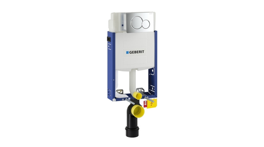 Image of Geberit Kombifix WC szerelőelem fali WC részére Sigma 12cm-es öblítőtartállyal, ECO, Sigma01 Alpin fehér nyomólappal