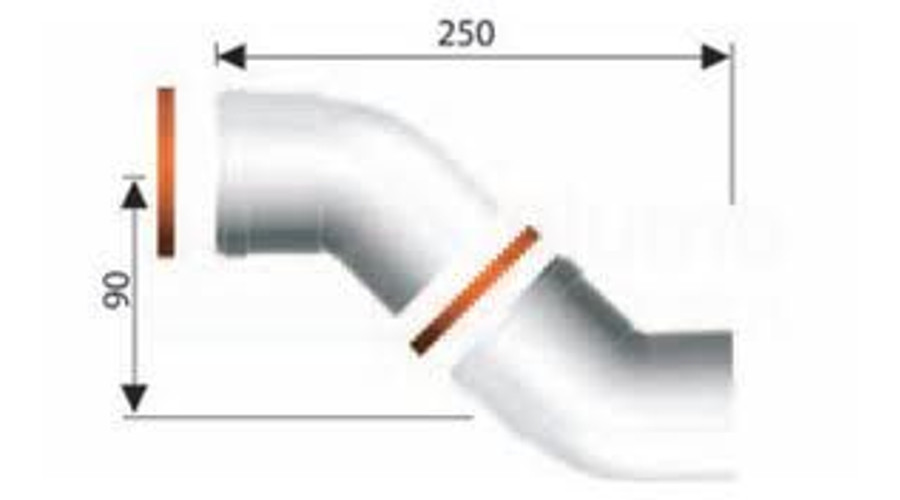 Image of Ariston 45°-os könyökidom, pp Ø80 mm