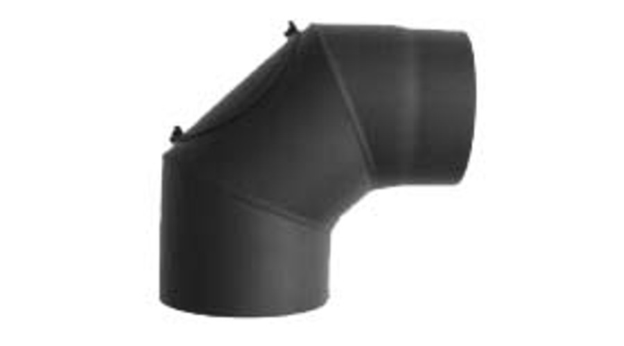 Image of Dunaterm Fekete füstcső 120 mm 90° KÖNYÖK ajtóval