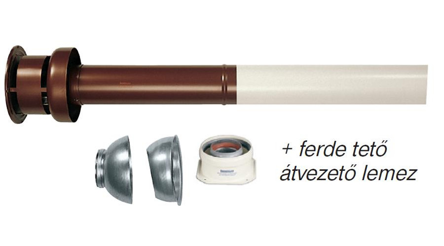 Image of Immergas Ø 60/100 mm-es, koaxiális, függőleges készlet cserép vörös színben