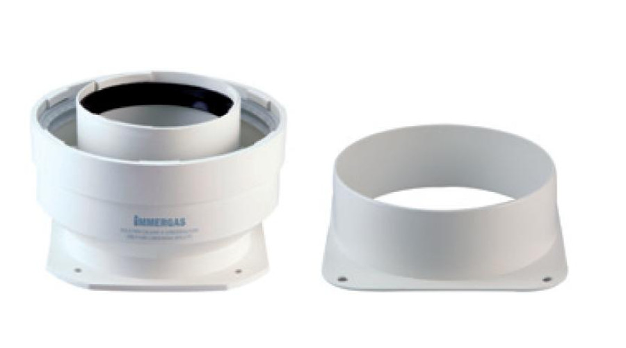 Image of Immergas Ø 125 mm-es, fali, csatlakozó idom C9X rendszerhez, Ø 80/125 mm-es, karimás, induló idommal
