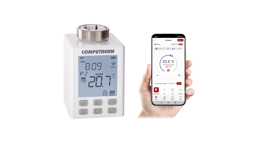 Image of Computherm Q15 Wi-Fi Programozható, motoros állítómű radiátorszelepekhez