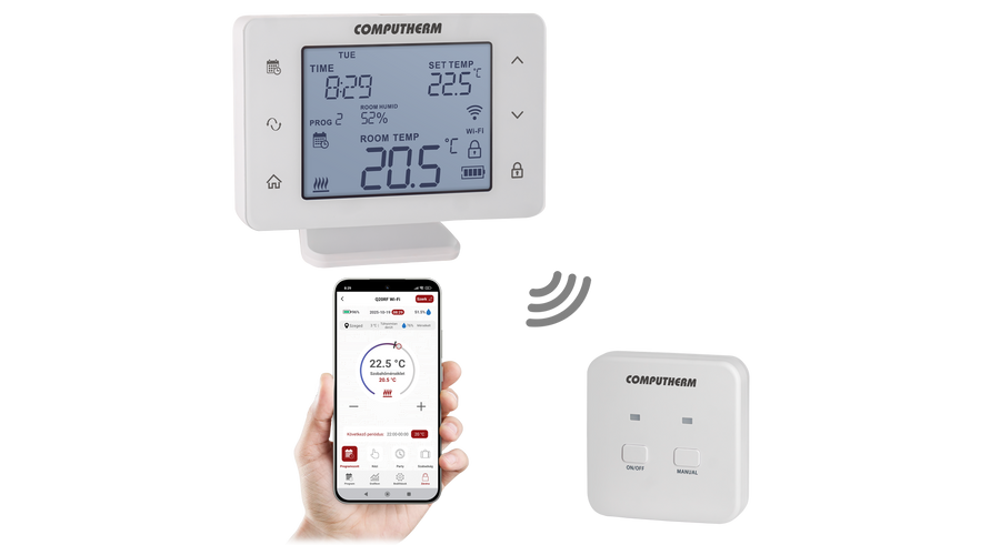 Image of COMPUTHERM Q20RF Wi-Fi digitális, programozható szobatermosztát