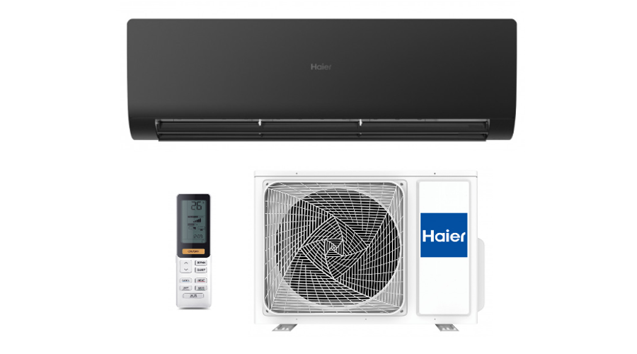 Image of HAIER FLEXIS MATT BLACK AS25S2SF1FA-MB3/1U25S2SM1FA oldalfali split klíma csomag 2,6 kW