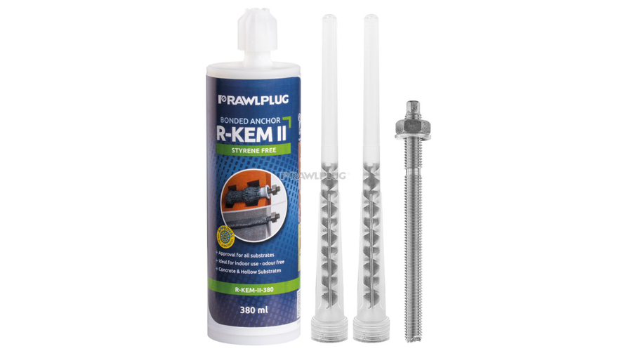 Image of Koelner R-KEM-II-300-SET …. 4db Menetes szár M10x130mm+1 db R-KEM-II 300ml poliészter gyanta+2 keverőszár