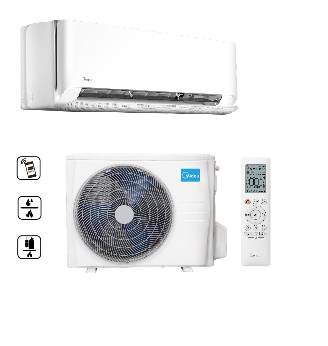 Midea Breezeless E MCB-18-SP oldalfali split klíma csomag 5,3 kW