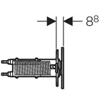 Geberit Sigma70 kétmennyiséges öblítés távvezérlő Sigma 12 cm, Szálcsiszolt acél