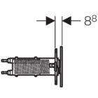 Geberit Sigma70 kétmennyiséges öblítés távvezérlő Sigma 12 cm, Barna Üveg