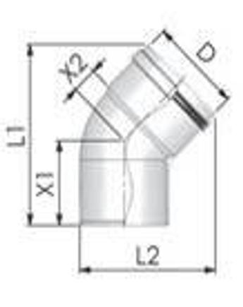 Tricox PPs könyök 160 mm, 45°