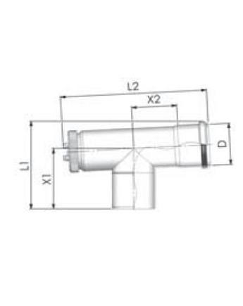 Tricox PPs ellenőrző T-idom 60mm