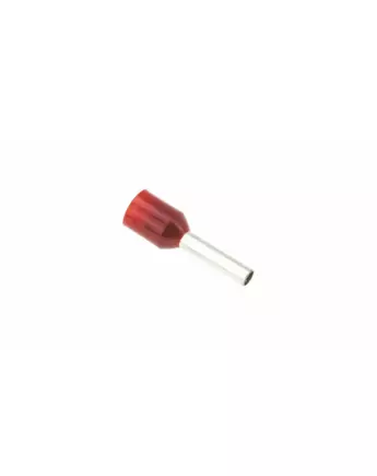 Szigetelt (PA6.6) érvéghüvely, ónozott elektrolitréz, piros 1,5mm2, L=14,6mm