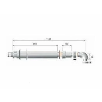 ARISTON Pps/Alu vízszintes kivezetés 80/125 mm