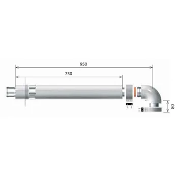 Ariston LAS B32-es elvezető készlet, alu/pp, Ø60/100 mm