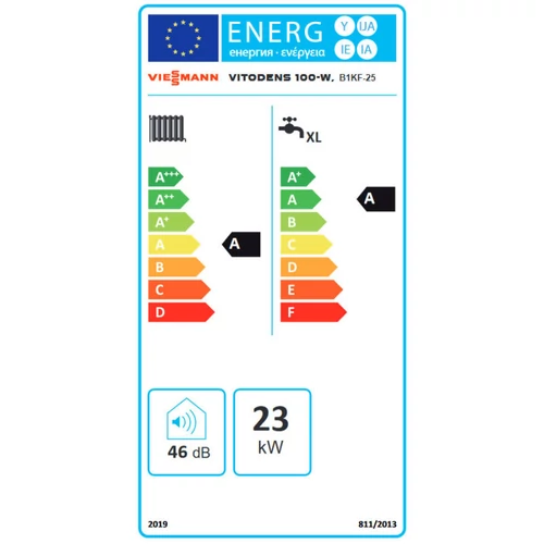 Viessmann Vitodens 100-W B1KF 25 kW Kombi fali kondenzációs gázkazán + AJÁNDÉK Computherm Q7 RF Rádiófrekvenciás programozható szobatermosztát