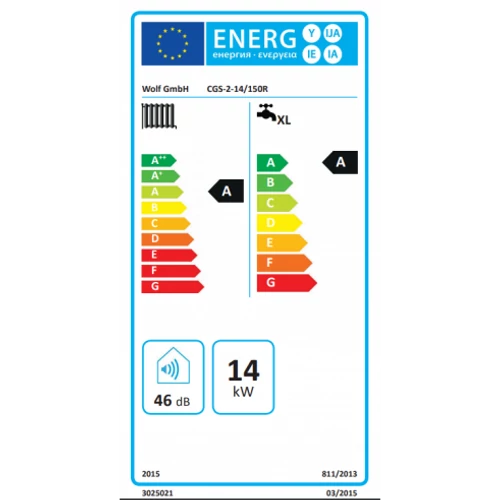 Wolf CGS-2-14/150R Álló Kondenzációs Beépített Tárolós Gázkazán