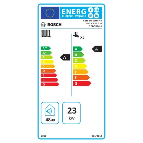Bosch Condens 5300i WT 24/48 23 Fali beépített tárolós kondenzációs gázkazán