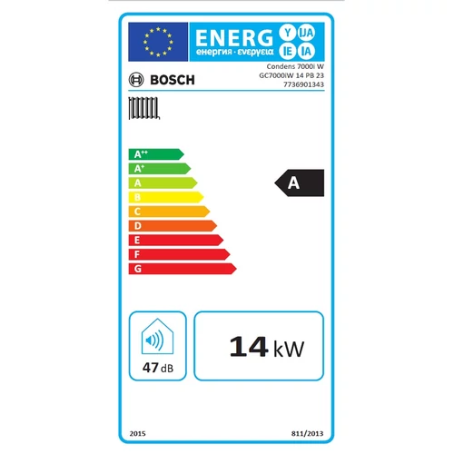 Bosch Condens 7000i W GC7000iW 14 PB 23 Kondenzációs FŰTŐ Fali Gázkazán 14 kW