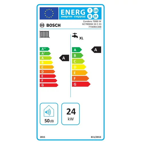 Bosch Condens 7000i W GC7000iW 24 C 23 Kondenzációs KOMBI Fali Gázkazán 24 kW