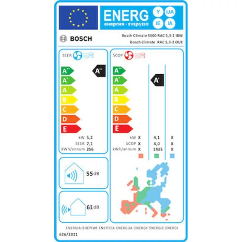 Bosch Climate 5000 5,3 kw-os inverteres split klíma