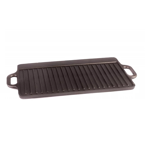 Öntvény lapos grilltálca, bordázott 50x23 cm