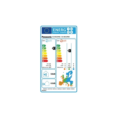 Panasonic Nordic NE12PKE inverteres split klíma 3,5 kW, FŰTÉSRE optimalizált