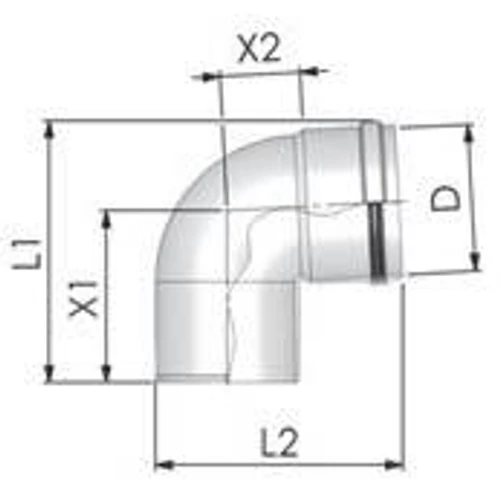 Tricox PPs könyök 200mm, 87°