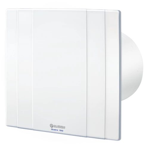 Blauberg Quatro 100 H Zárt előlappal szerelt dekor ventilátor (fehér) Időkapcsolóval, Páraérzékelővel és Golyóscsapággyal