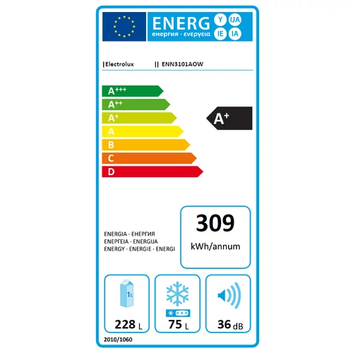 Electrolux ENN3101AOW alulfagyasztós kombinált hűtőszekrény