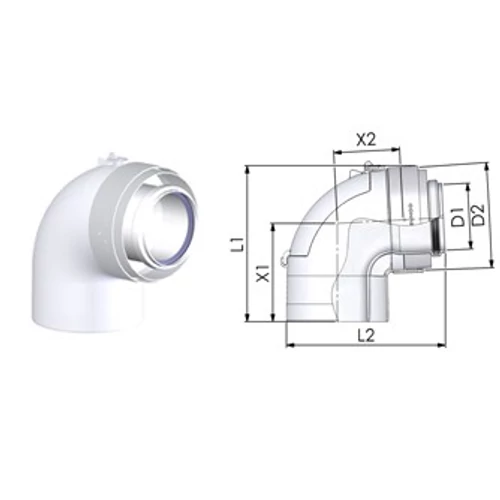 Bosch AZ 477 90°-os ív ellenőrző nyílással