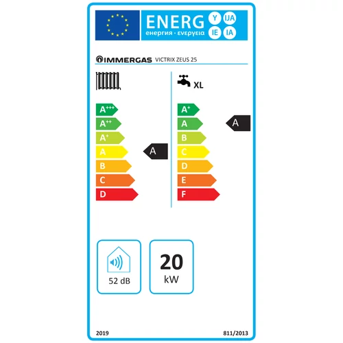 Immergas Victrix Zeus 25 kW  ErP TÁROLÓS  Kondenzációs fali gázkazán