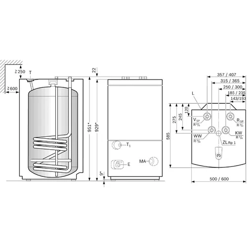 Bosch WD 120 B Álló indirekt fűtésű melegvíz-tároló