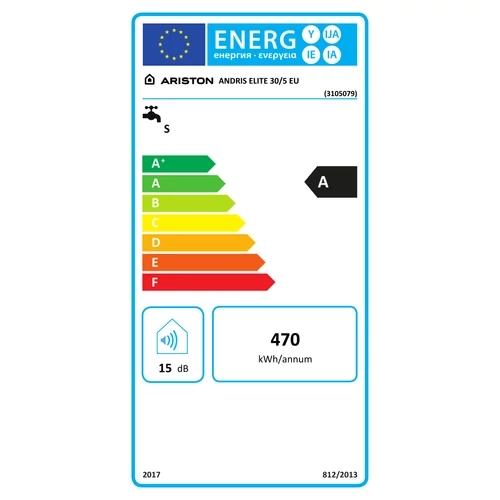 Ariston ANDRIS ELITE 30/5 EU Kis elektromos vízmelegítő elektronikus termosztáttal, mosogató fölé