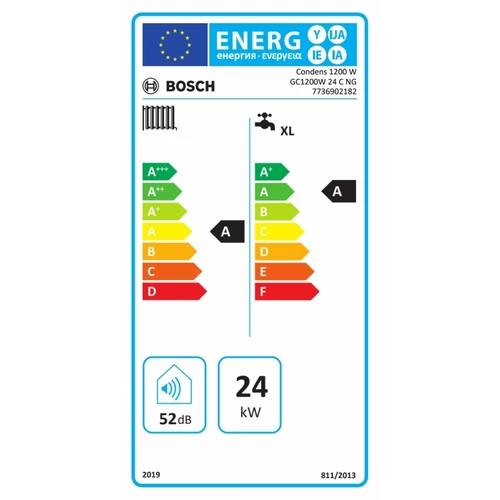 Bosch Condens 1200 W GC1200W 24 C 23 Fali kondenzációs kombi gázkazán