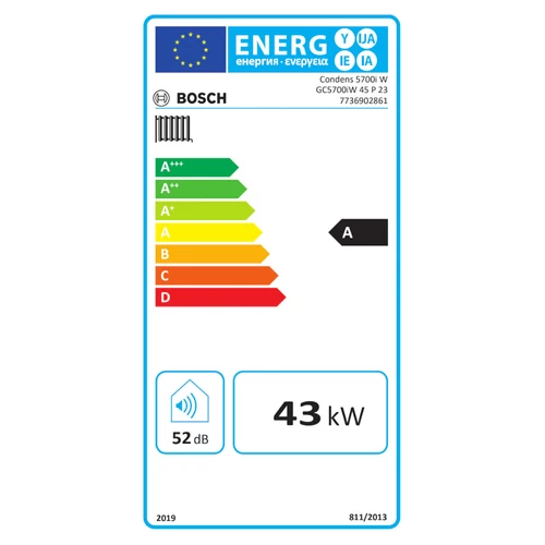 Bosch Condens GC5700iW 45 P FŰTŐ Kondenzációs fali gázkazán 45 kW