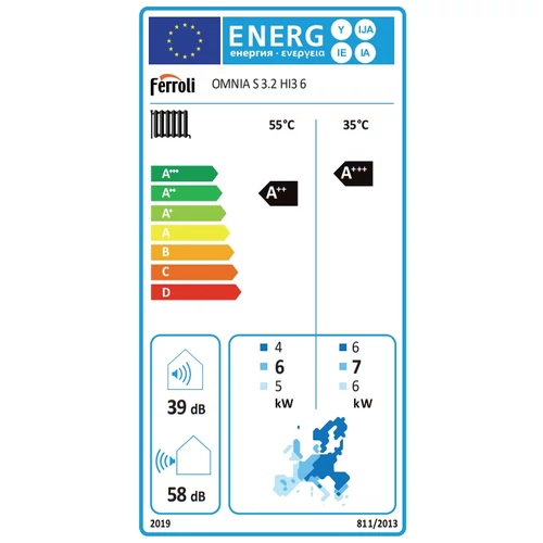 Ferroli Omnia S 3.2 HI3 6 kW 1 fázis levegő/víz hőszivattyú
