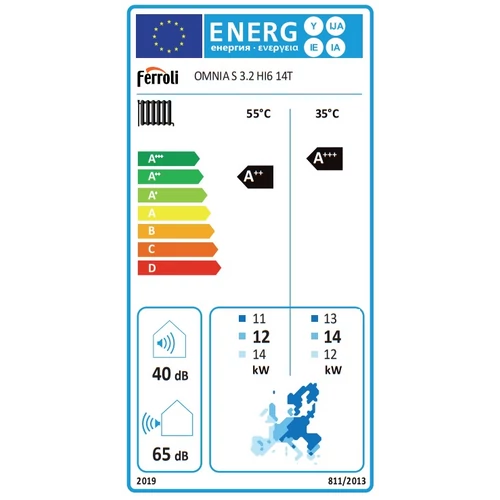 Ferroli Omnia S 3.2 HI6 14T 3 fázis 14 kW levegő/víz hőszivattyú