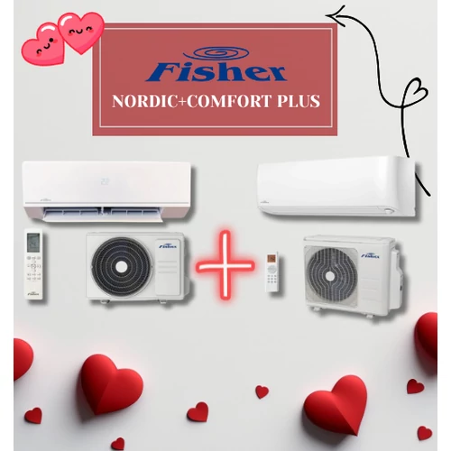 Fisher Comfort Plus FSAIF-CP-121AE3/FSOAIF-CP-121AE3 oldalfali mono split klíma 3,5 kW + Fisher Nordic FSAIF-Nord-123AE3 Inverteres Split Klíma csomag 3,5 kW