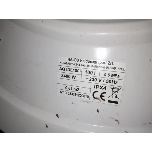 Hajdu AQ IDE 100F indirekt tároló 100 L elektromos pótfűtéssel (OUTLET25)