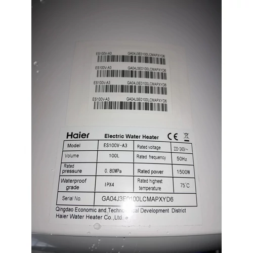 Haier 100L Hengeres Villanybojler (OUTLET29)