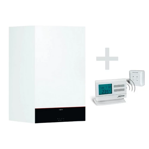 Viessmann Vitodens 100-W B1HF 32 kW Fűtő fali kondenzációs gázkazán + AJÁNDÉK Computherm Q7 RF Rádiófrekvenciás programozható szobatermosztát