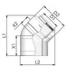 Tricox PPs/Alu könyök 110/160mm, 45°